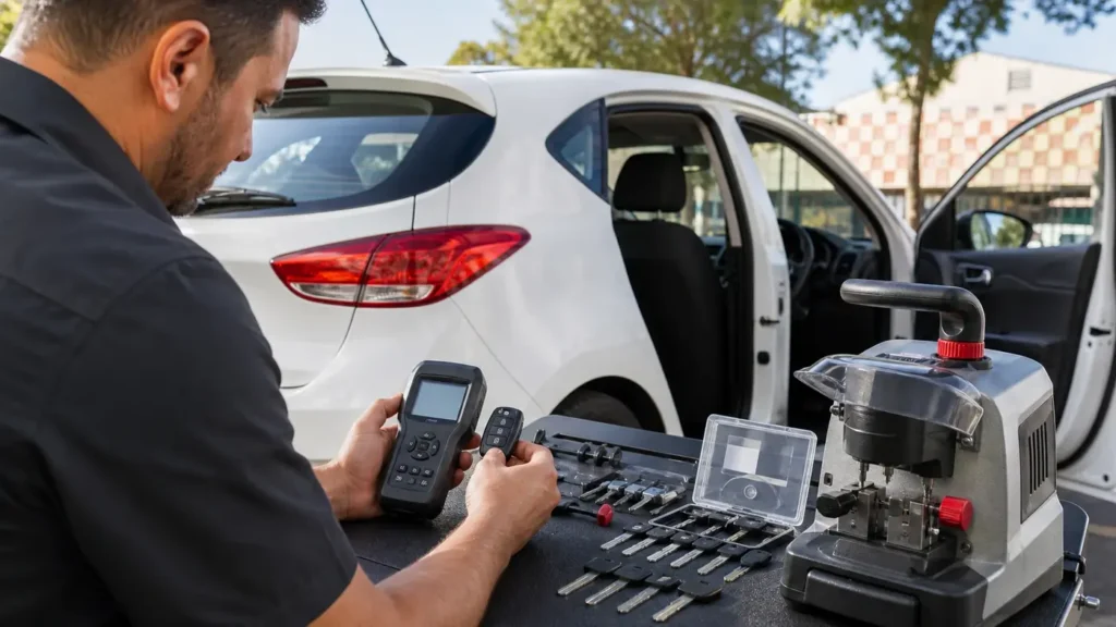 Automotive key replacement programming by a mobile auto and motorcycle locksmith in Werribee