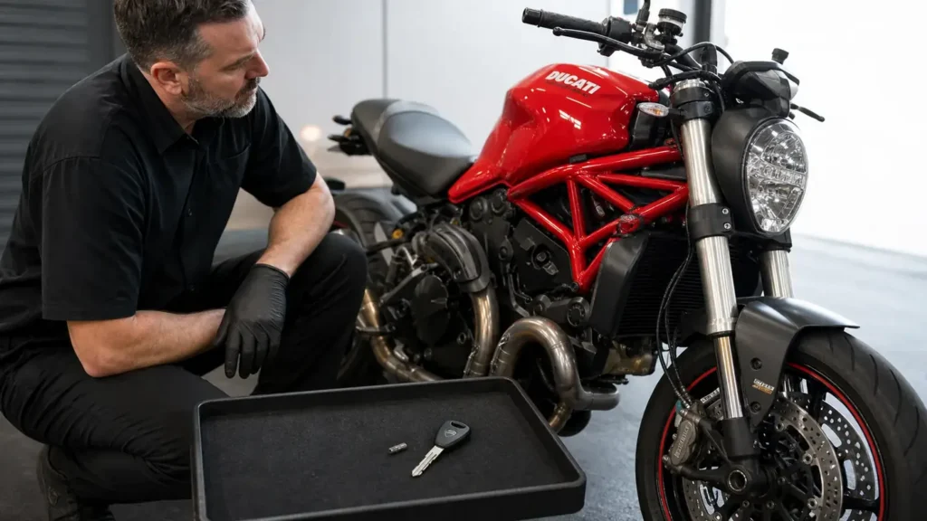 Broken key motorcycle ignition by a mobile auto and motorcycle locksmith in Werribee