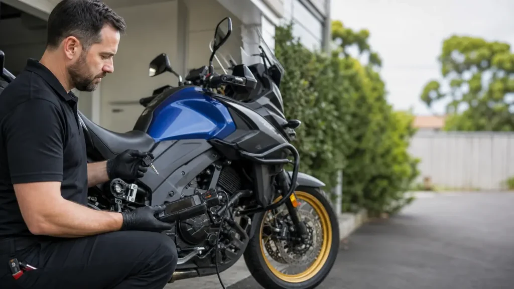 Motorcycle immobiliser service by a mobile auto and motorcycle locksmith in Werribee