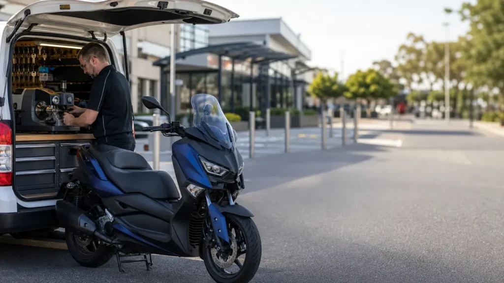 Motorcycle scooter key cutting by a mobile auto and motorcycle locksmith in Werribee