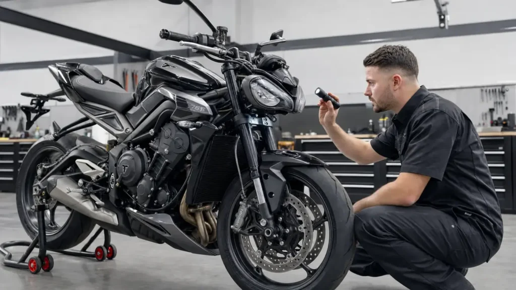 Motorcycle steering lock repair by a mobile auto and motorcycle locksmith in Werribee